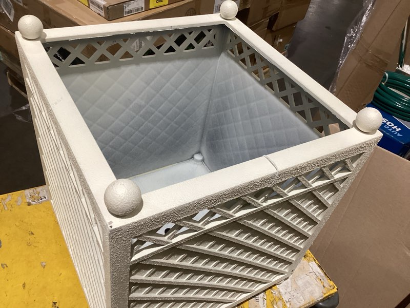 Condition photo showing As Is for square outdoor planter box ivory - threshold™ designed with studio mcgee