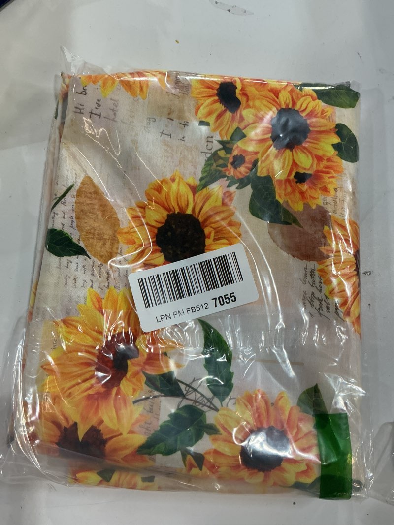 Condition photo showing New/Like New for Joyfol Day Sunflower Tablecloth,Orange Floral Table Cloth for Square Tables,Waterproof Resistant Flo