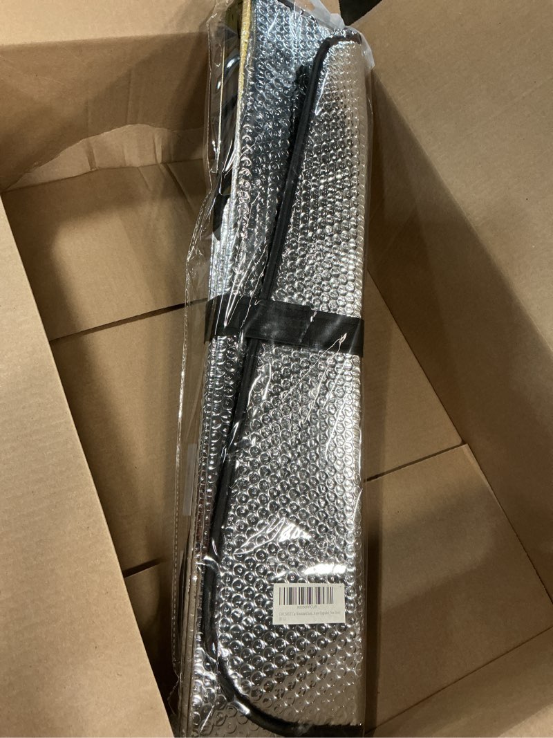 Condition photo showing Good Condition for gwuskdt car windshield sunshade-thicken 5-layer bubble block heat and sun uv rays,front windshield sun shade- keeps your vehicle cool - 58 x 27.5 inch new upgraded (new sliver) 58inch*27.5inch new sliver