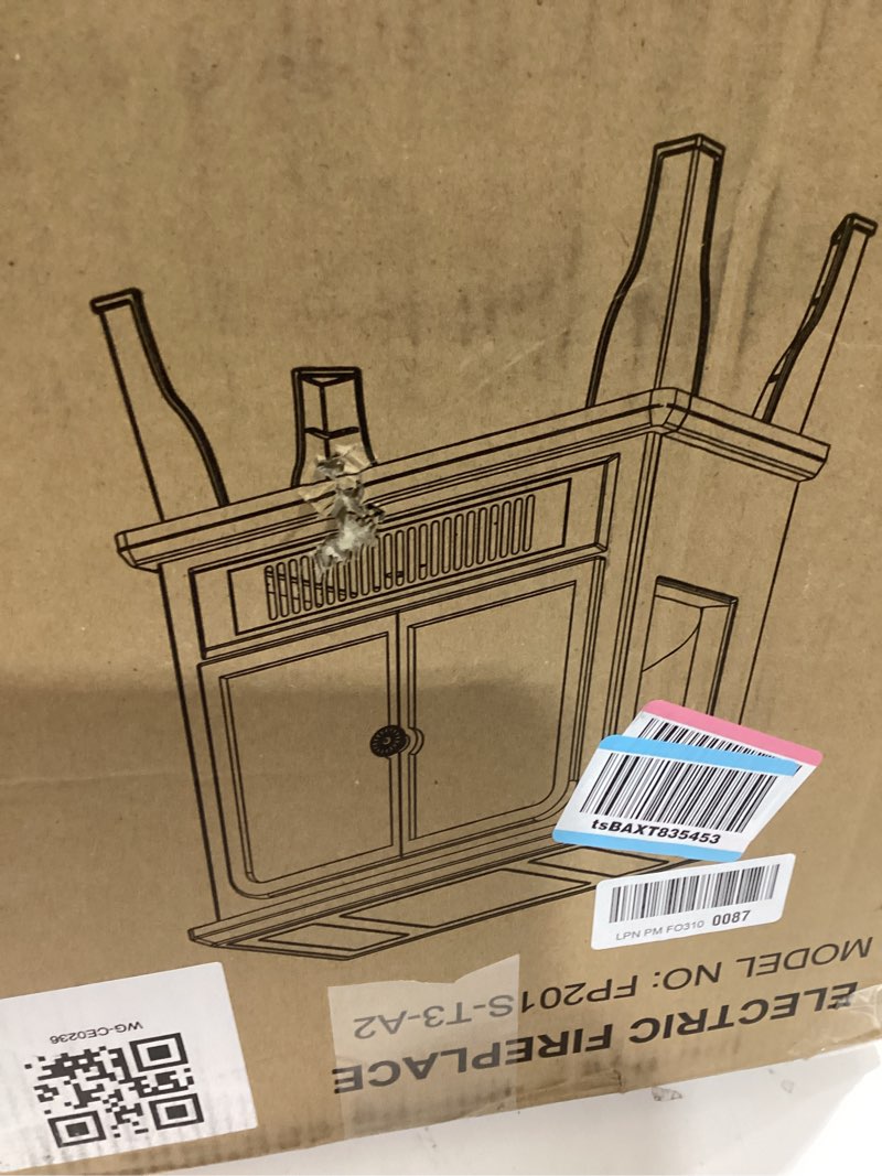 Condition photo showing As Is for Electric Fireplace Stove Heater - Fireplace Heaters for Indoor Use with Realistic Flame Effect, Freestanding Electric Stove Heater with Overheating Protection, 1500W, Adjustable Heating Classic Black