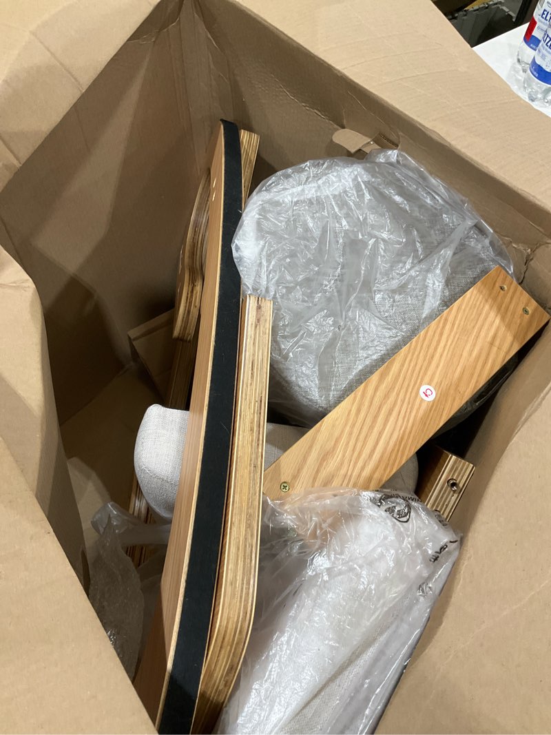 Condition photo showing As Is for adjustable kneeling chair, wooden ergonomic chair knee chair posture chair - improve your posture with an angled seat for home,office (wood color+ pads) beige