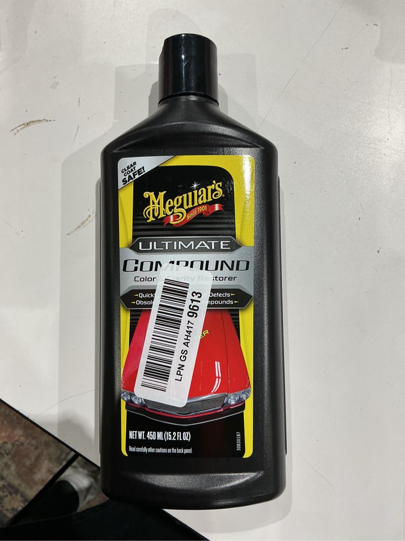 Condition photo showing Good Condition for meguiar's ultimate compound - pro-grade car scratch remover, paint correction compound that removes defects while adding gloss and shine, single stage and clear coat scratch remove, 15.2 oz