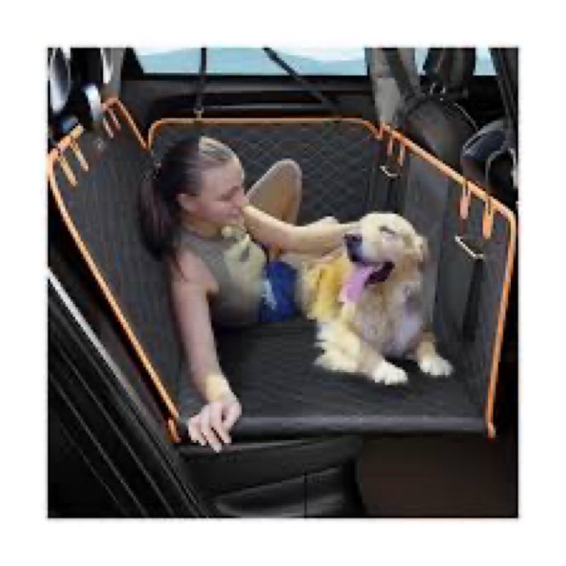 Back Seat Extender for Dogs - Large Space, Waterproof Dog Car Seat Cover for Back Seat with Hard Bot
