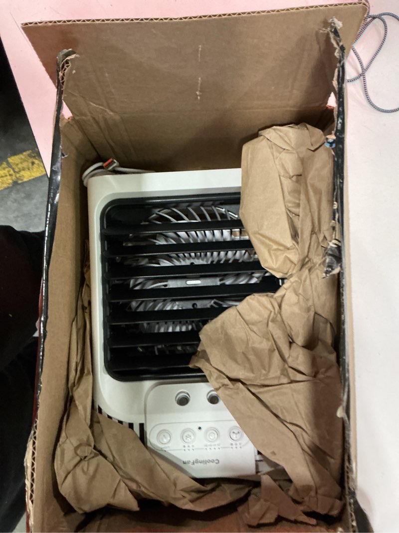 Condition photo showing Good Condition for portable air conditioners, 4 in 1 1200ml personal air conditioner, evaporative air cooler fan with remote, 7 rgb light modes, 3 speeds & 2-8h timer for bedroom,car,nightstand, office, dorm, rv