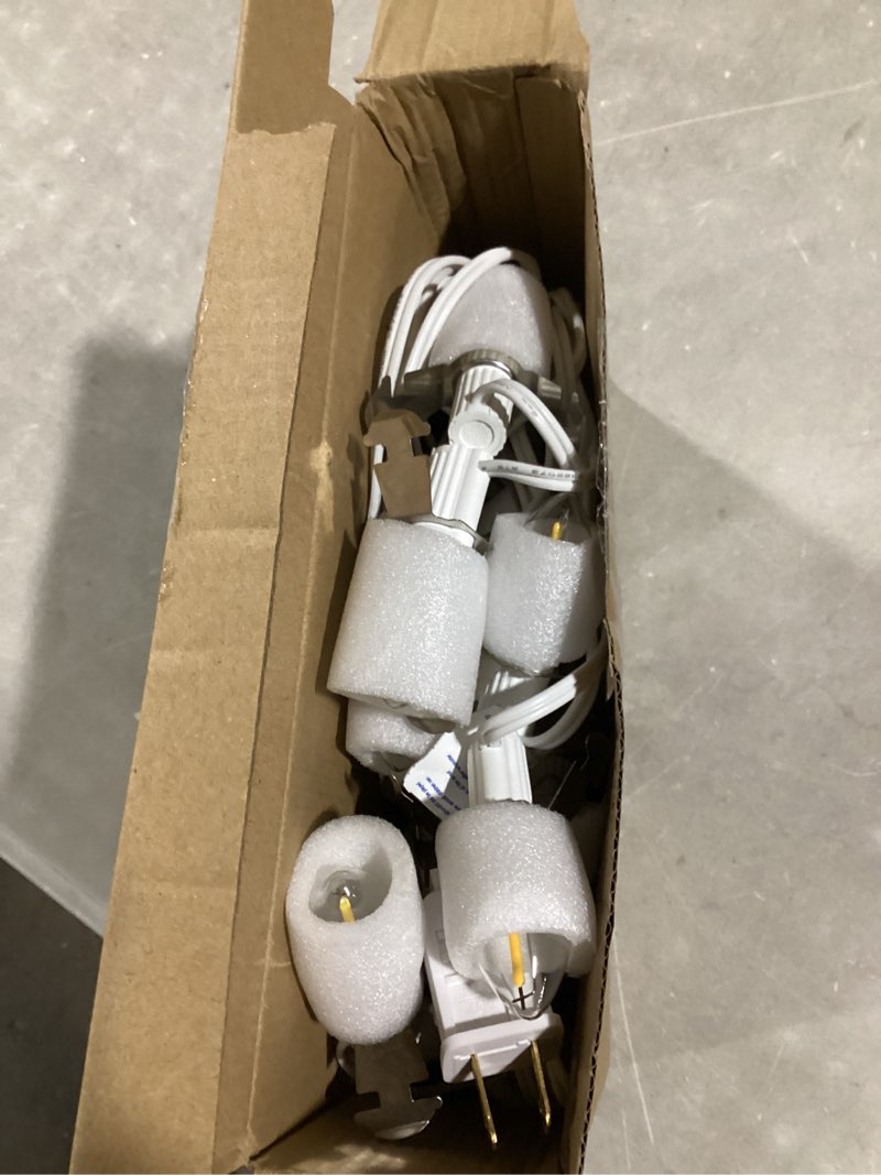 Condition photo showing item condition for Accessory Cord with LED Light Bulb, C7 Cord Christmas Village Light with Double Spare Fuse, Blow Mold Christmas String Lights Decoration for Xmas Village, Pumpkin Crafts Holiday Decor (18 LED Bulb)