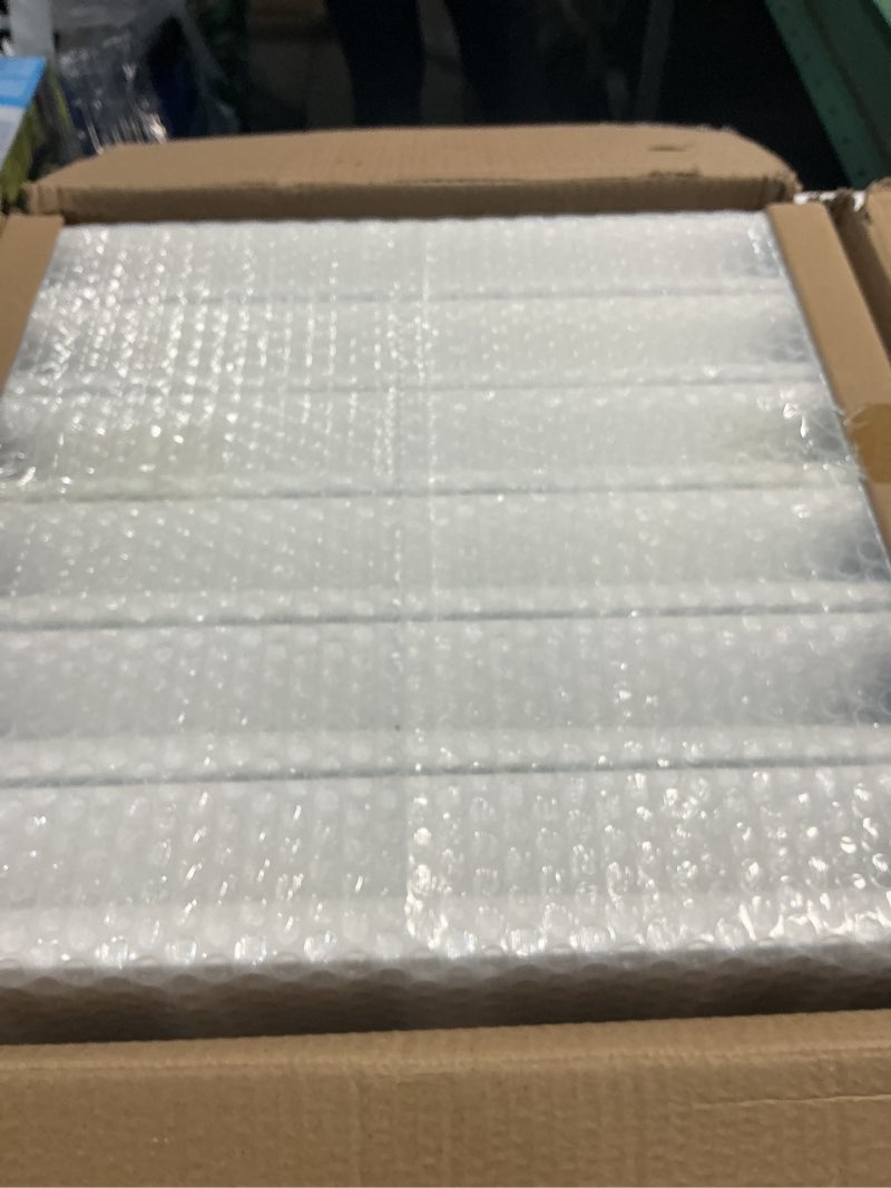 Condition photo showing New/Like New for 3d anti-collision wall padding for kids, white peel and stick headboard pack of 12 panels sized 7.8" x 15.7", self-adhesive headboard panels for bedroom/living room upholstered wall 7.8 in (w) x 15.7 in (l)-12 pack white