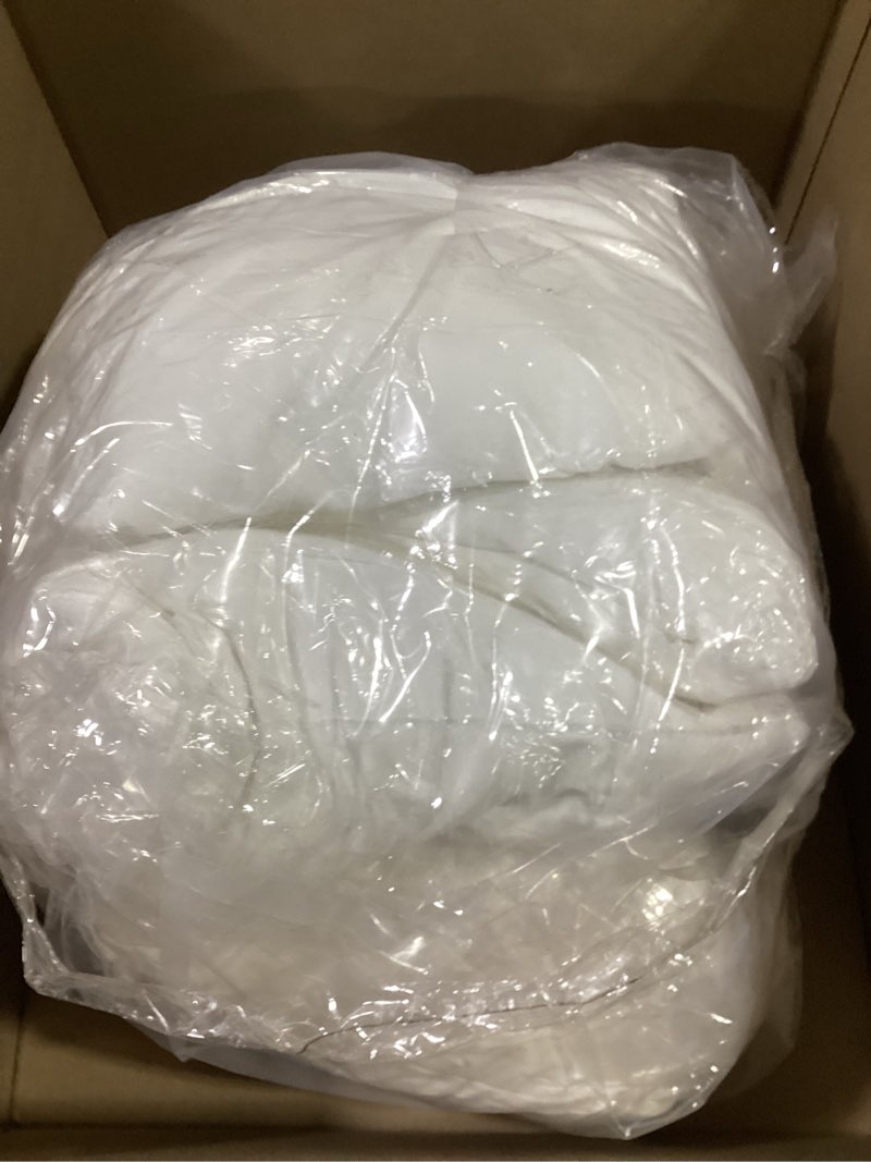 Condition photo showing Good Condition for 9 pieces spandex table skirts for rectangle tables 6ft wrinkle resistant ruffle tablecloths white stretch table cover for wedding party trade shows banquets restaurant, 72 x 30 x 29 inch