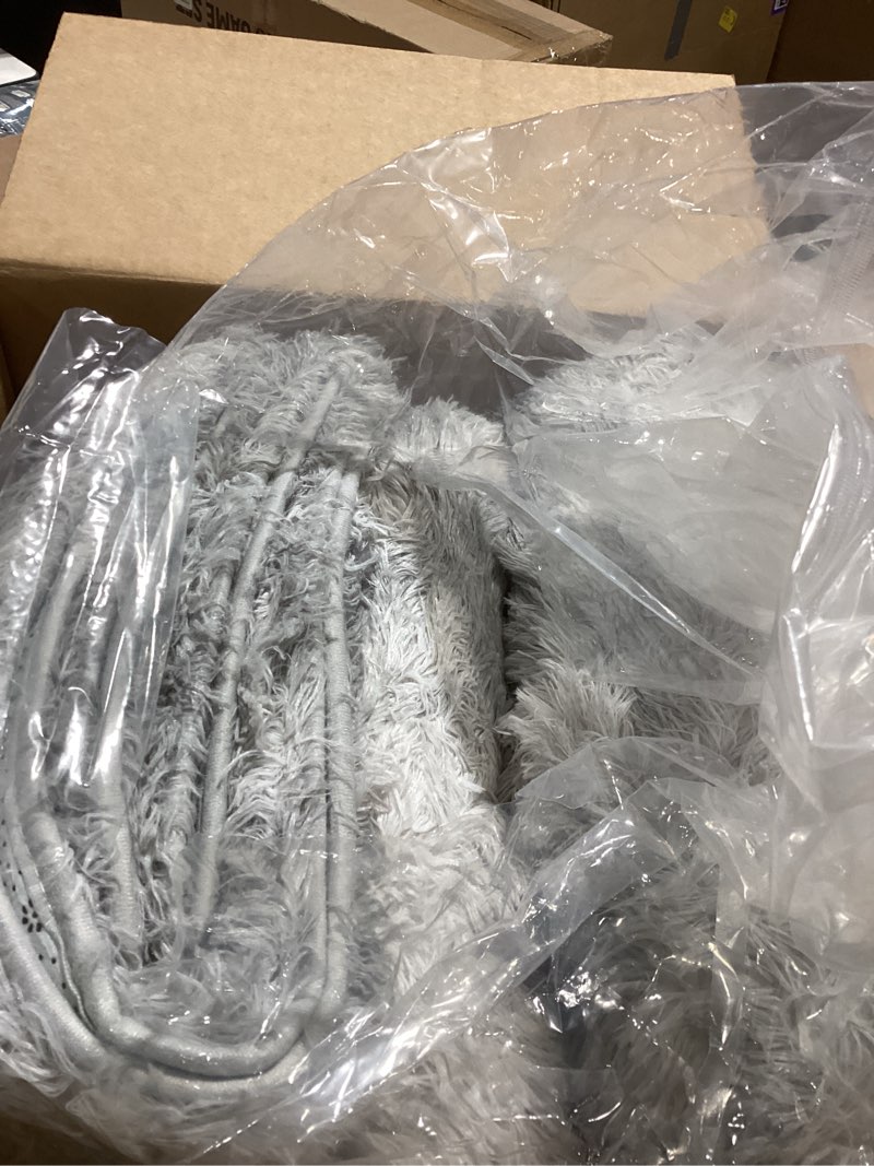 Condition photo showing New/Like New for 8x10 Area Rugs for Living Room Bedroom Rug, Large Shaggy Soft Plush Furry Bedside Rug, Area Rugs for Home Decor (Light Grey, 8x10 Feet) 8' x 10' (Rectangular) Light Grey Rug  maybe bigger then the picture 