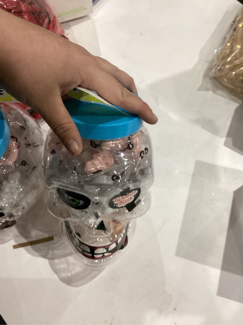 Condition photo showing New/Like New for 30 Pack Halloween Ring Candy - Individually Wrapped Holiday Themed Skull Candys Packed in a Skull Jar – Trick Or Treat Strawberry And Tutti Frutti Delicious Candys - Bulk Halloween Suckers Great Use, For Kids, Trick Or Treat, Party Favor, Classrooms, Goodie Bags 30 Halloween