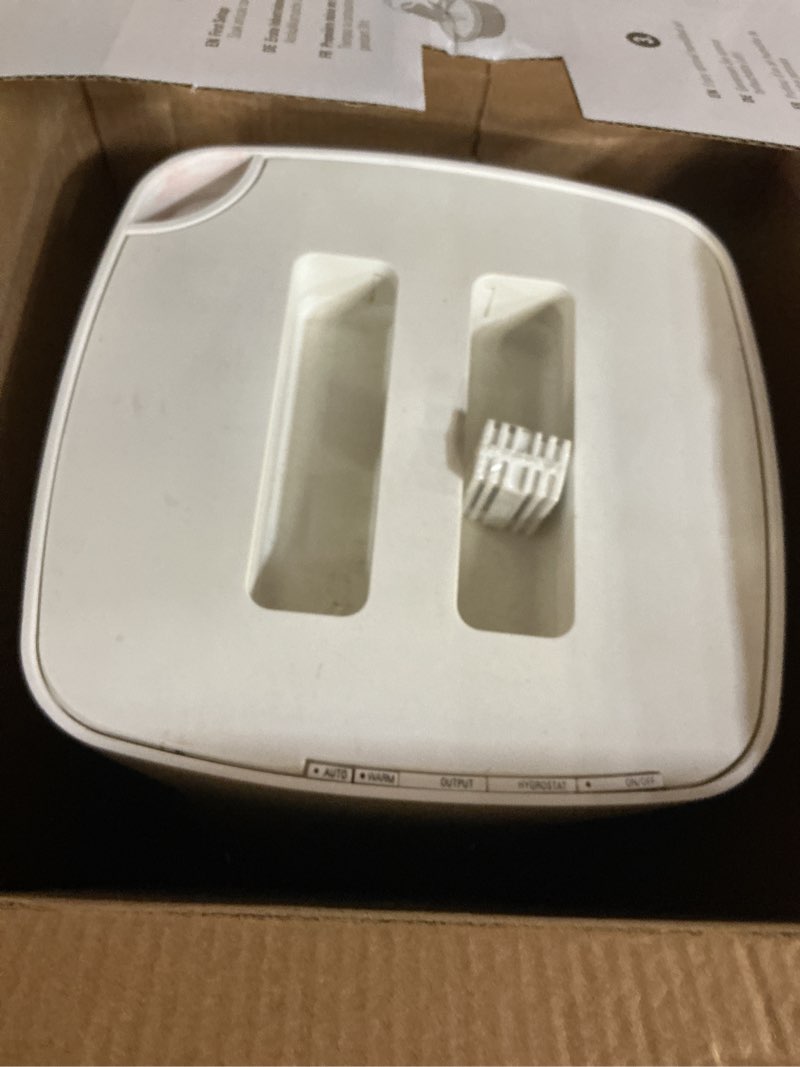Condition photo showing As Is for stadler form’s eva humidifier with wifi, external humidity sensor, automatic mode, for rooms of up to 860 sq ft, ultrasonic nebuliser, dimmable leds, suitable for fragrant oil, white