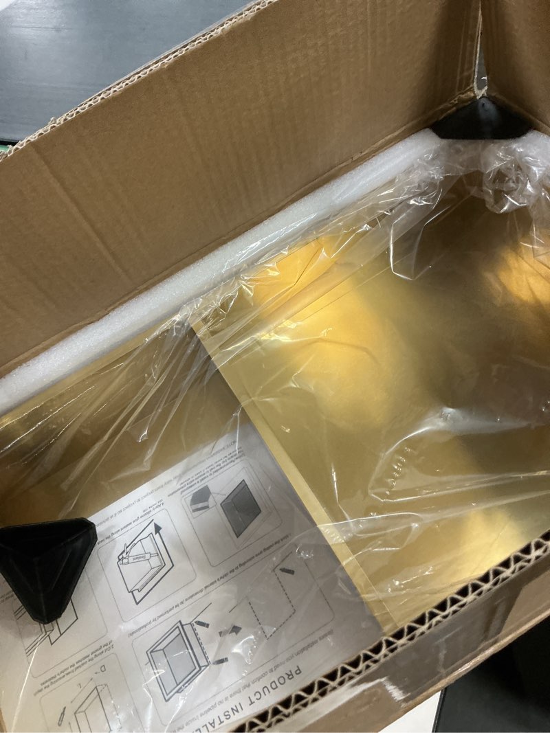 Condition photo showing New/Like New for SaniteModar Shower Niche 12" X 24", Brushed Gold Stainless Steel Double Selves Niche for Shower Wall, No Tile Needed