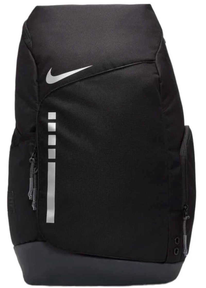 nike men's hoops elite backpack, black anthracite and metallic silver