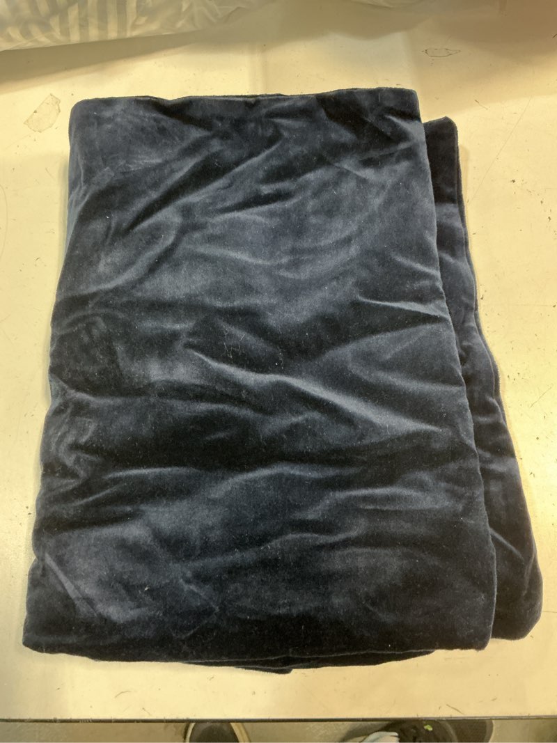 Condition photo showing Good Condition for quince cotton velvet oversized lumbar pillow cover, 12\"x48\", navy
