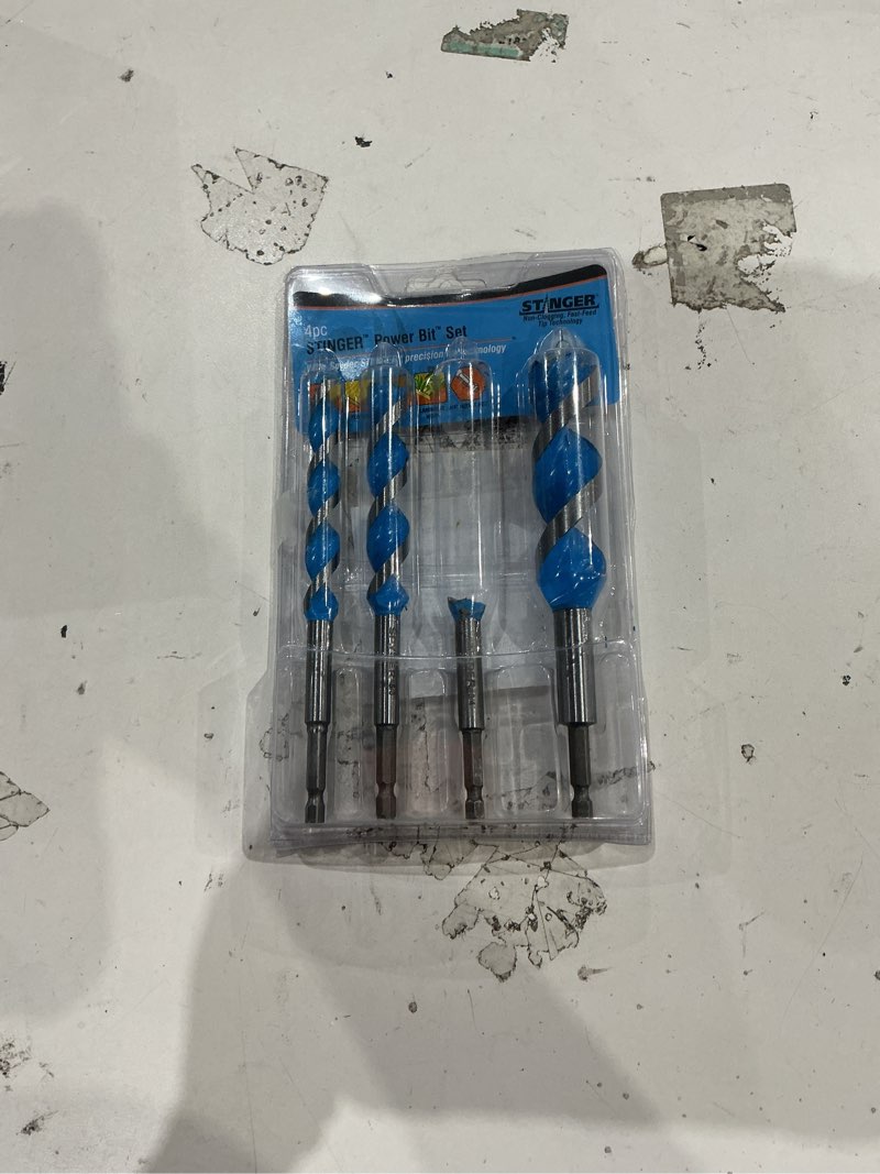 Condition photo showing As Is for spyder stinger 4 -piece assorted x 6-1/2-in woodboring power spade drill bit set