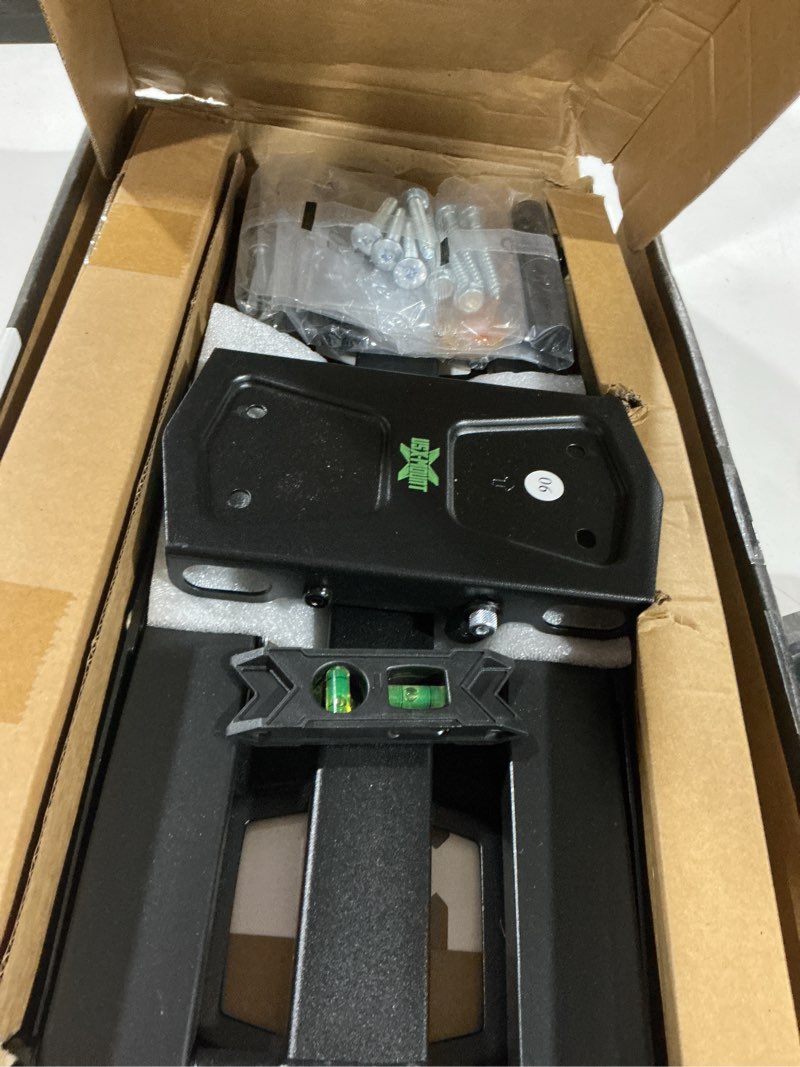 Condition photo showing As Is for usx mount full motion tv wall mount for 42-82 inch tvs up to 120lbs, wall mount tv bracket with articulating swivel tilt extension leveling, max vesa 600x400mm fits 12/16" wood stud 42-82”