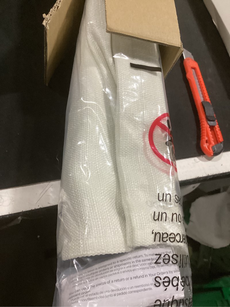 Condition photo showing Good Condition for lazblinds no drill roman shades for windows, cordless light filtering window shades with uv protection, polyester fabric for bedroom & living room, 26" w x 64" h, off white light filtering - off white 26"w x 64"h