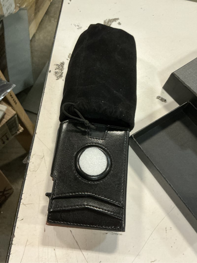 Condition photo showing Good Condition for Airtag Wallet for Men,with Money Clip 10 Cards Metal Case Smart Slim Pop Up Credit Card Holder Flip with Magnetic Closure RFID Blocking wallet with Gift Box Black034