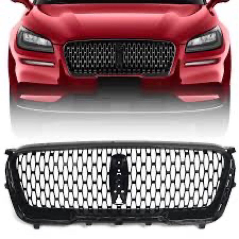 Huray Conjunto de parrilla delantera para Lincoln Corsair 2021 2022 Parrilla de parachoques OE estilo fábrica (negro)
