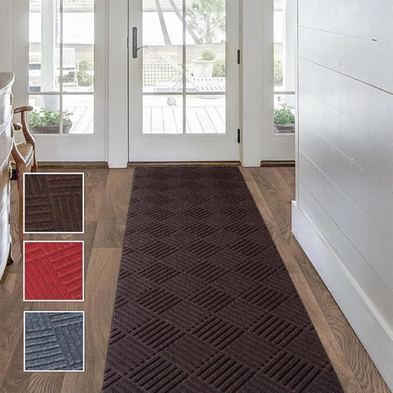 custom size solid plain rubber backed non-slip hallway stair runner rug carpet, heavy duty durable l