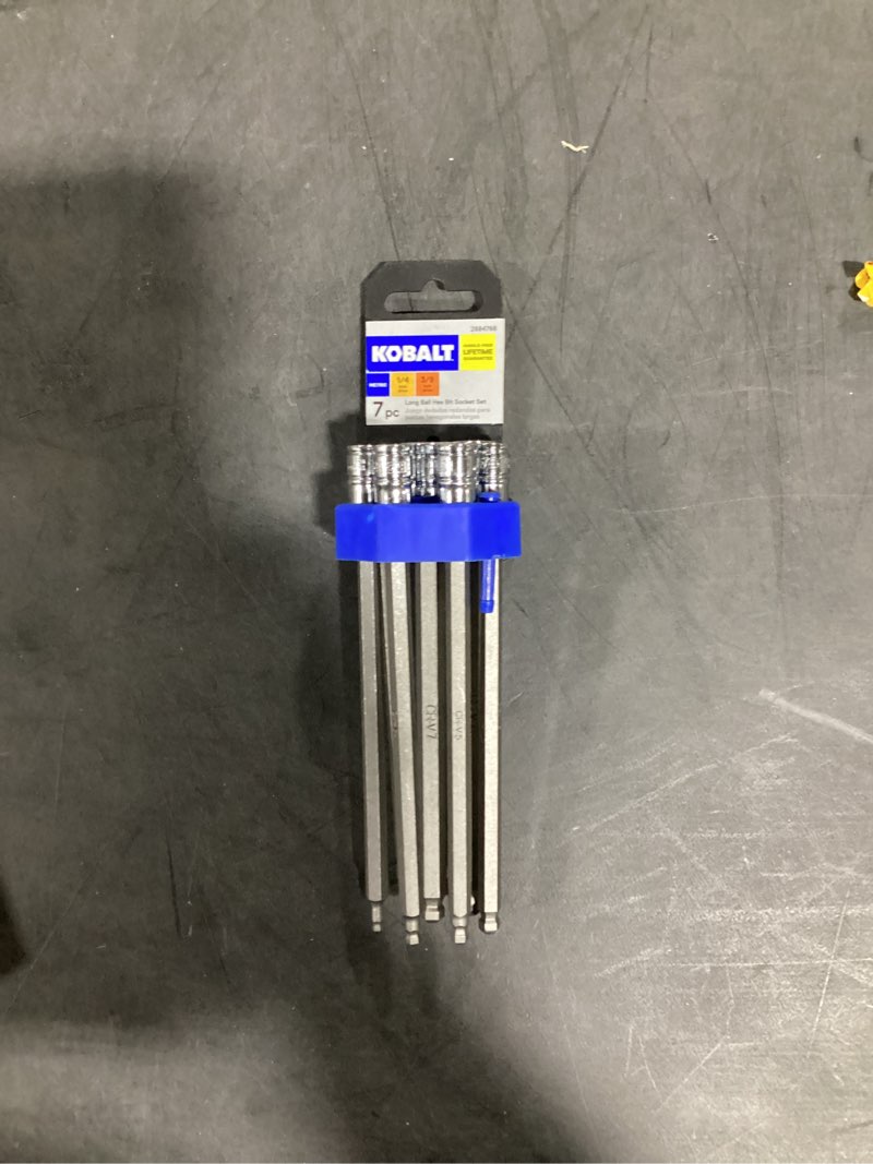 Condition photo showing Good Condition for incomplete kobalt 7-piece 1/4-in; 3/8-in drive set hex bit driver socket set
