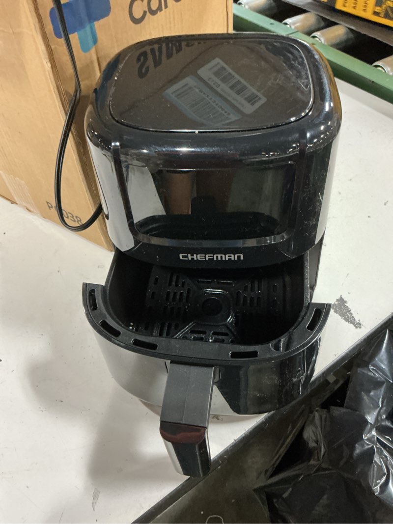Condition photo showing Good Condition for chefman 2 qt mini air fryer – digital space-saving compact air fryer with nonstick and dishwasher safe basket, quick & easy meals in minutes, features digital timer and shake reminder – black 2 quart black