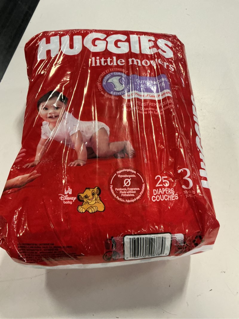 Condition photo showing New/Like New for huggies little movers baby diapers, size 3 (16-28 lbs), 25 ct (select for more)
