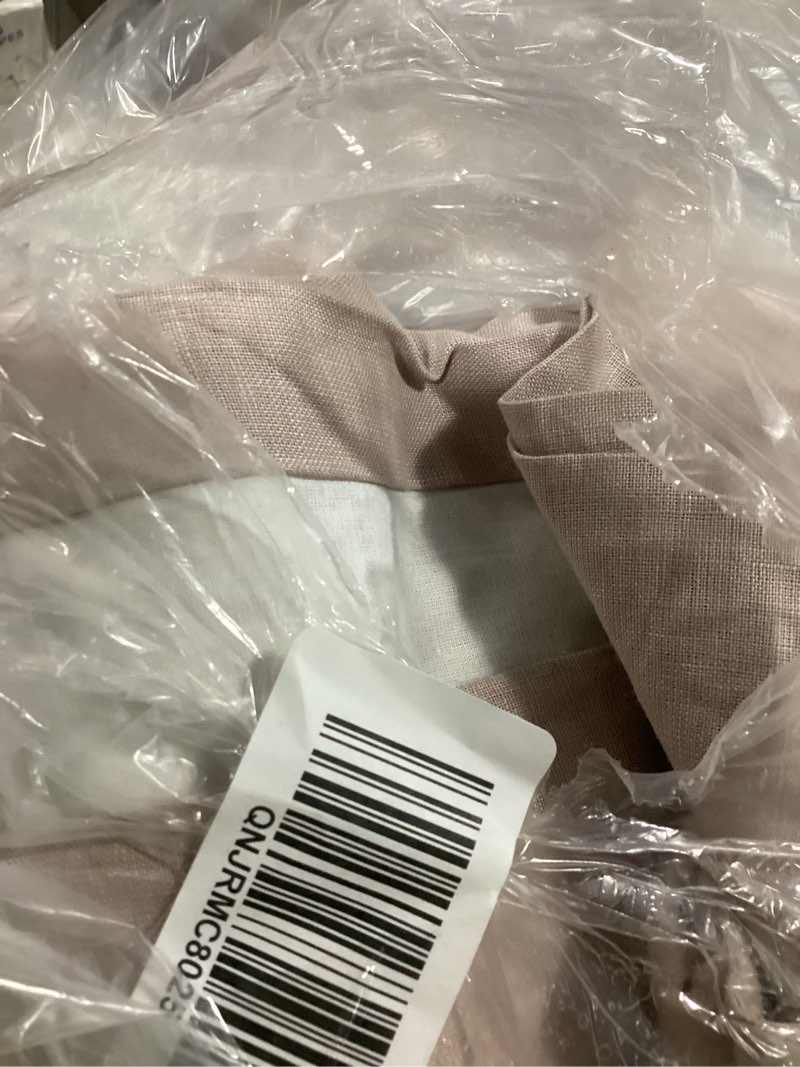 Condition photo showing As Is for linen curtains dusty pink 