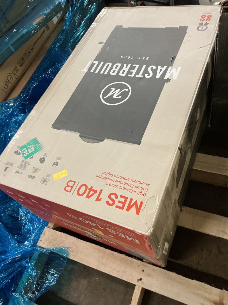 Condition photo showing New/Like New for Masterbuilt® 40-inch Digital Electric Vertical BBQ Smoker with Side Wood Chip Loader, Chrome Smoking Racks and 970 Cooking Square Inches in Black, Model MB20072918 40" No Window