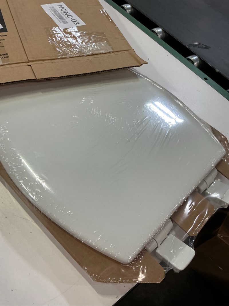 Condition photo showing New/Like New for mayfair nextstep2 toilet seat with built-in potty training seat, slow-close, removable that will never loosen, elongated, white elongated 1