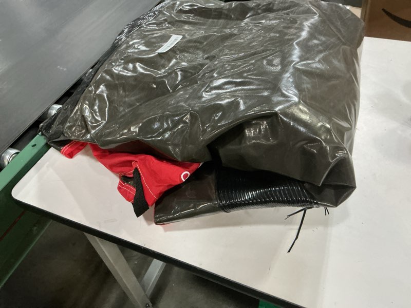 Condition photo showing As Is for QPAU 2-Person Inflatable Snow Tube with Dual Backrests & Tow Rope, Heavy Duty Canvas-Covered Blow Up Snow Sled with Handles, Fast Inflation Air Valves, Premium Snow Tubes for Kids & Adults