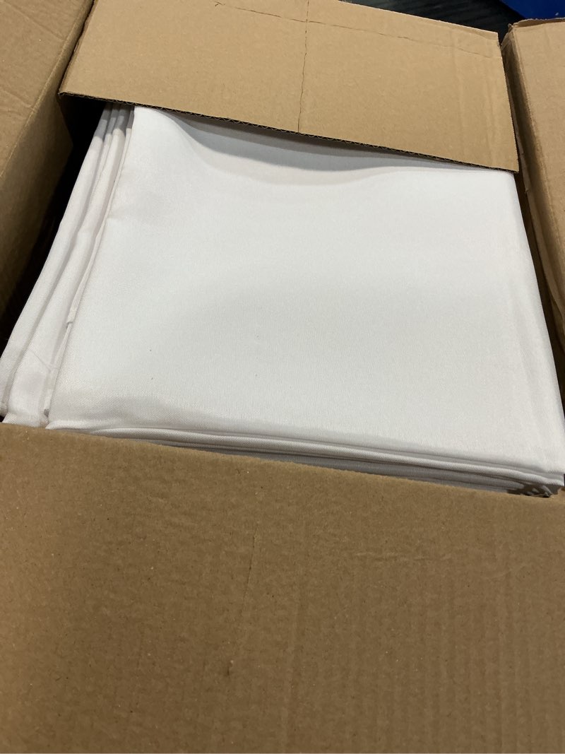 Condition photo showing Good Condition for 10-pack white tablecloths for rectangle tables, 60 x 102 inches, stain-resistant polyester fabric for 6 foot tables - washable table covers for weddings, banquets, birthday, parties, events white 60x102 in, 10 pack