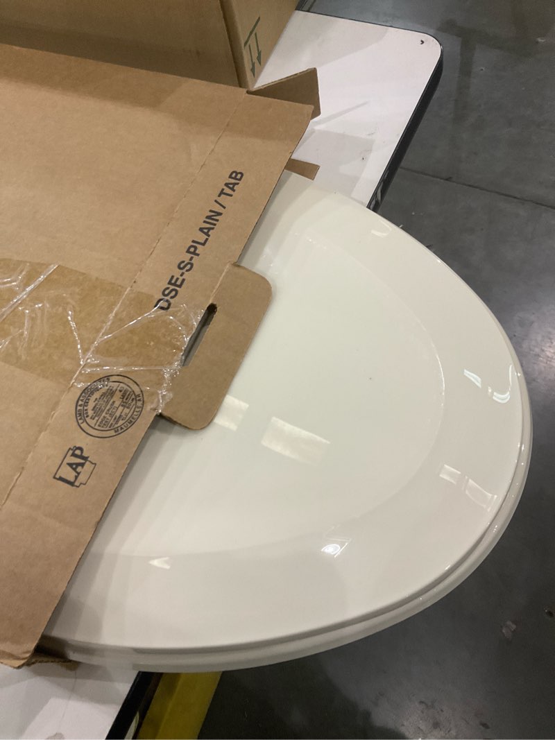 Condition photo showing Good Condition for Centoco BIEGE Toilet Seat Elongated, Toilet Seat Cover, Closed Front with Cover, Residential, Top Mount Plastic Hinge, Plastic, Made in the USA, 600-407 Closed Front / Made in the USA Elongated Biege
