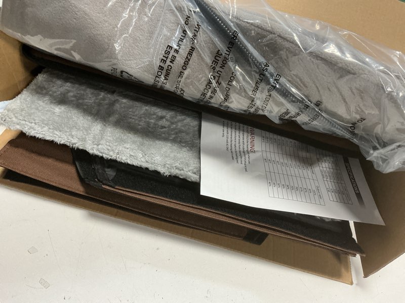 Condition photo showing As Is for Indoor Heated Cat House, Adjustable Temperature Cat Heating Bed with Timer and Chew Resistant Cord, Double Room Large Cat House with Heating Pad for Small Medium and Large Cats Coffee Color Large-Double Cat