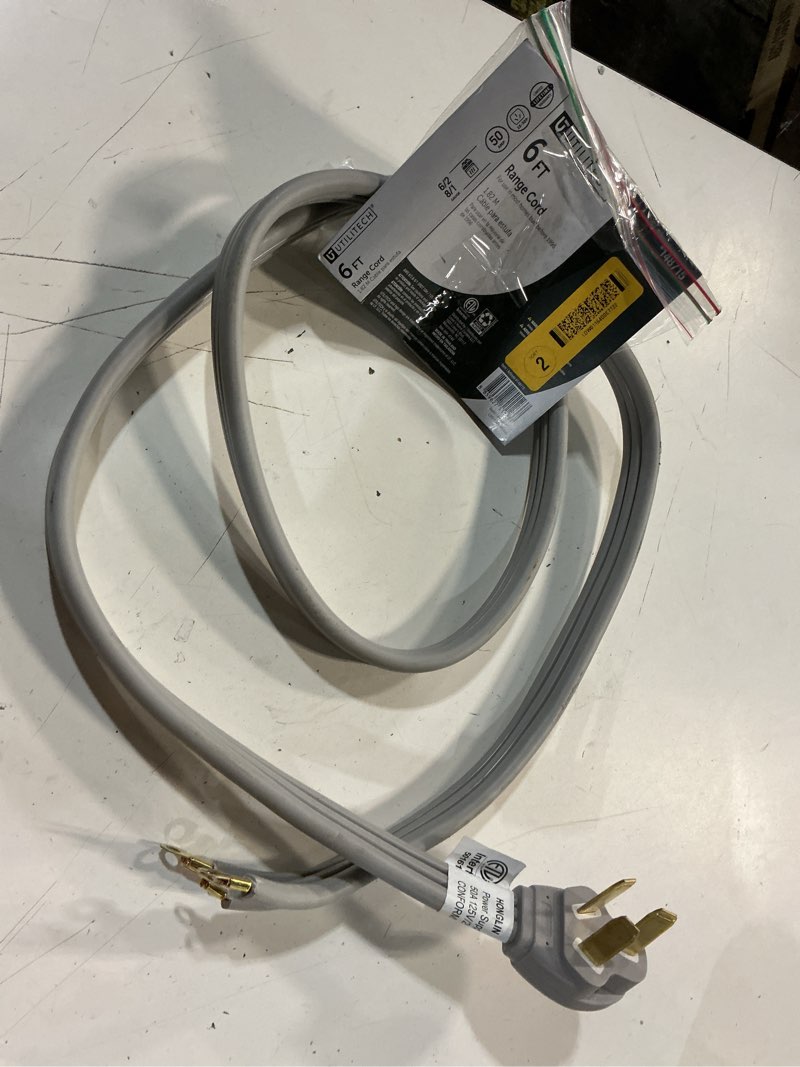 Condition photo showing As Is for utilitech 6-ft 3-prong gray range appliance power cord