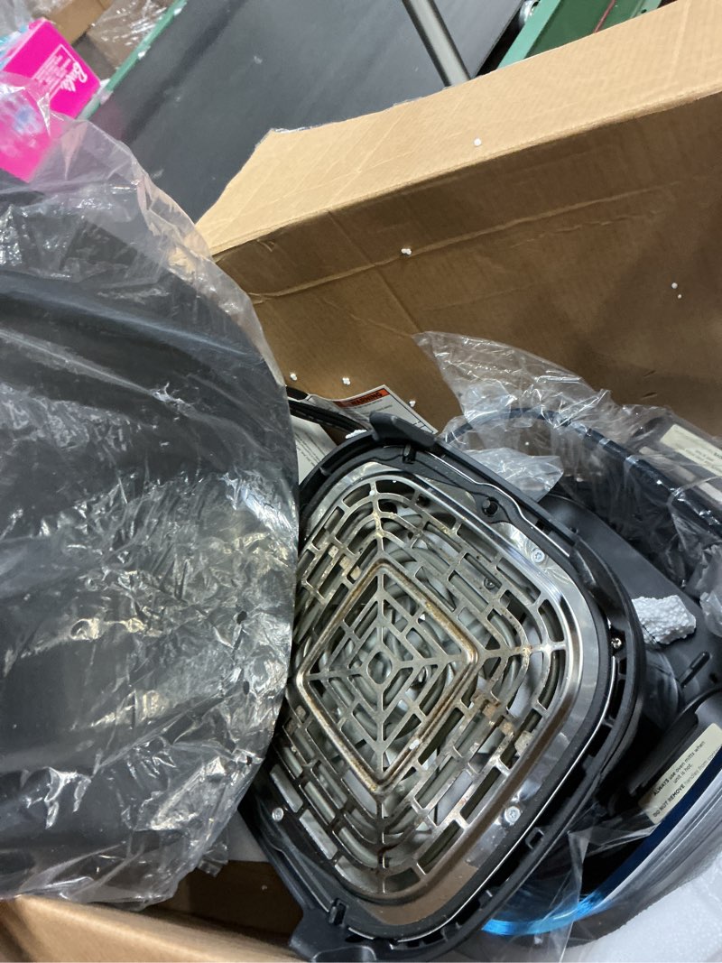 Condition photo showing As Is for Ninja Crispi 4-in-1 Glass Air Fryer | 450°F | Non-Toxic | 4QT & 6-Cup Glass Containers w/Lids | Microwave, Freezer, Dishwasher Safe | Max Crisp, Air Fry, Bake, Recrisp | Cyberspace Gray, FN101GY Cyberspace Gray 4 QT