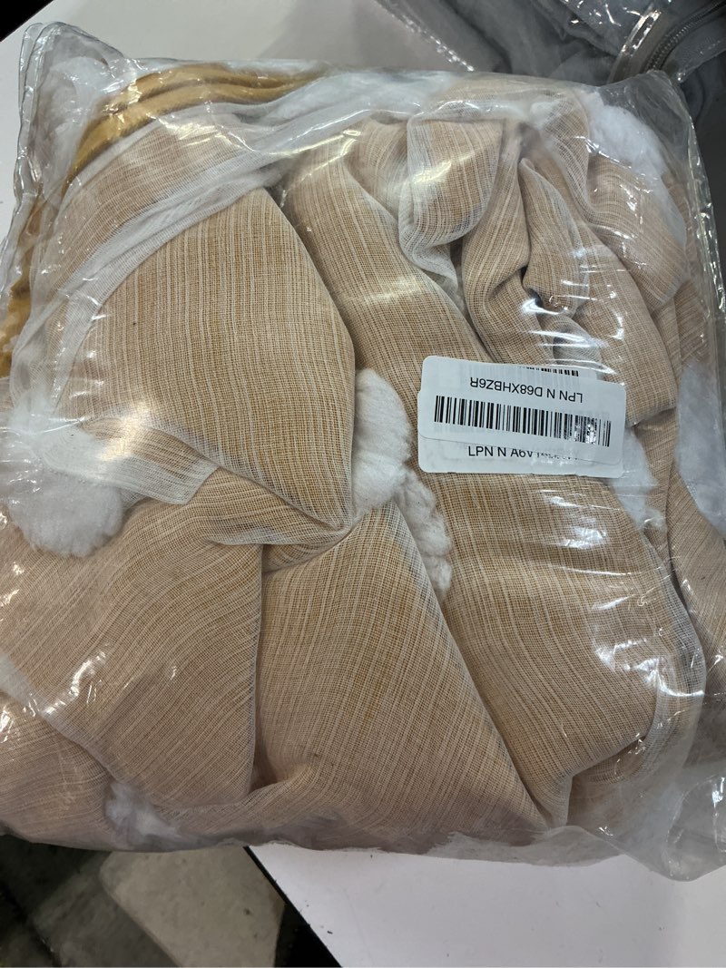 Condition photo showing Good Condition for mysky home extra long double layer curtains for bedroom princess curtains for daughter room 95 inches long pom pom sheer curtains with grommet yellow blackout curtains for living room 52 x 95 inch 52"w x 95"l (pack of 2) mustard yellow