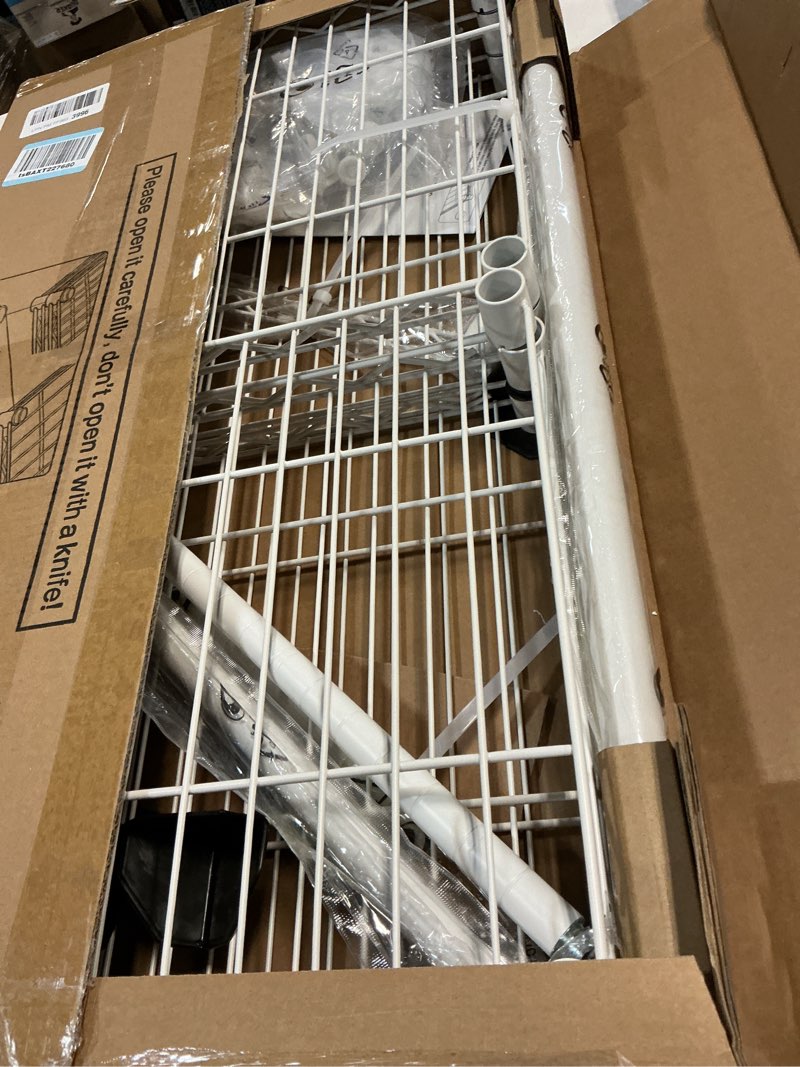 Condition photo showing Good Condition for Ulif M1 Closet Storage Organizer System, 6 Tiers Heavy Duty Metal Garment Rack with 3 Expandable Hanger Rods, Wall Mounted Space Saver Suits from 5.4-8.7 ft. Width, 71.2”H x 14”D, 700LBS, White