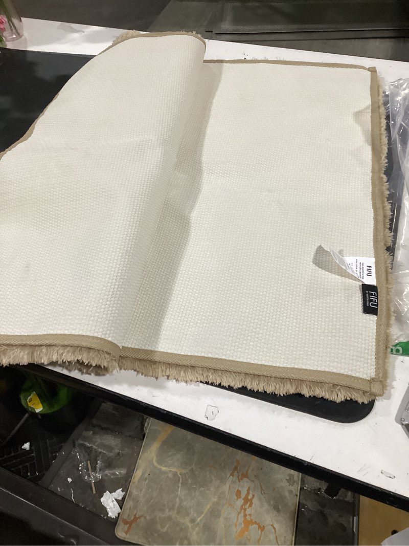 Condition photo showing Good Condition for fifu  by caden home light brown absorbent bath rugs, soft large bathroom mats non-slip and quick-drying for bathroom floor bathtub showers, machine washable carpet (24 x 36 inches) 24''x36'' light brown