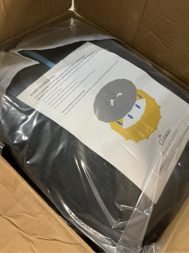 Condition photo showing Good Condition for uirway 18ft pool pad for above ground pool, [2026 new pool pad 300g/m² thicker] outdoor padding for under pool against tearing, weed barrier, puncture proof round swimming pool mat prolong liner life round-18ft