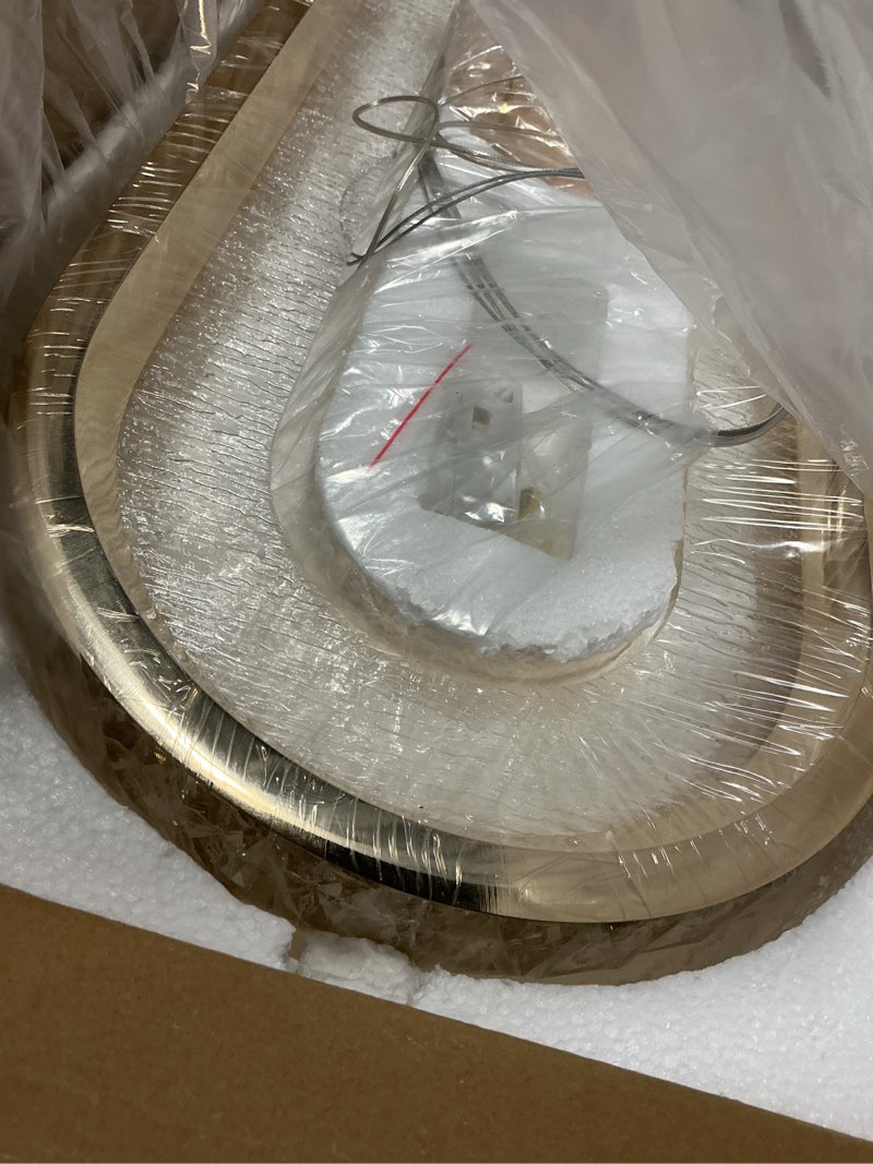 Condition photo showing Good Condition for gold modern chandelier led crystal chandelier light fixture dimmable modern led pendant light for kitchen island lighting linear chandelier with remote 3000k-6500k l39.37in,gold
