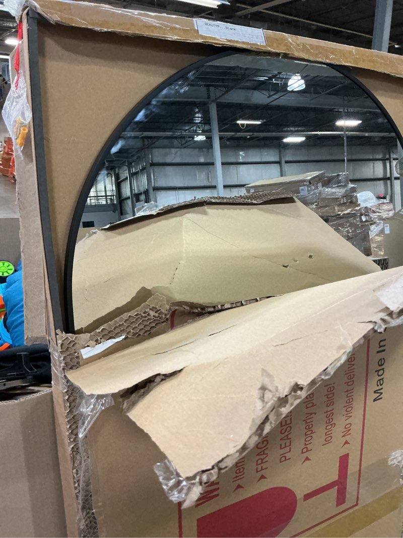 Condition photo showing Good Condition for similar full length mirror - floor full body mirror with aluminum frame - standing, leaning or hanging, for bedroom, living room, black 56\"l x 21\"w black