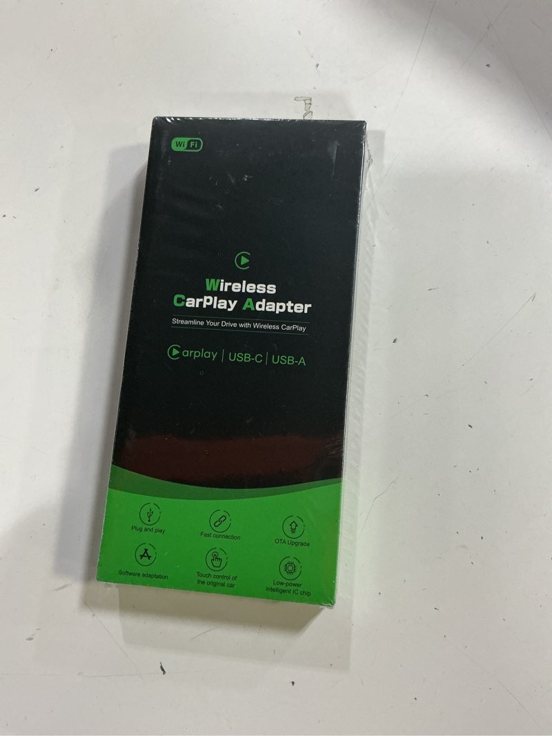 Condition photo showing New/Like New for wireless carplay adapter for apple - 2025 slim edition, plug & play connection converts factory wired to wireless carplay adapter for iphone carplay dongle for ios 10+ (black)