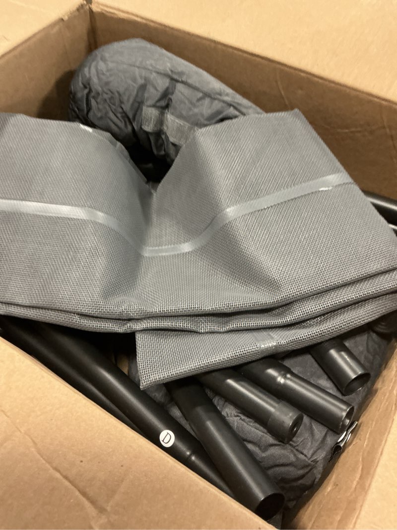 Condition photo showing As Is for WESTERN HOME Cooling Elevated Dog Bed for Large Dogs, Portable Indoor & Outdoor Raised Dog Bed with Breathable Mesh, Chew Proof Pet Hammock Cots with Removable and Waterproof Bolsters 43.0"L x 31.0"W x 8.0"Th Grey