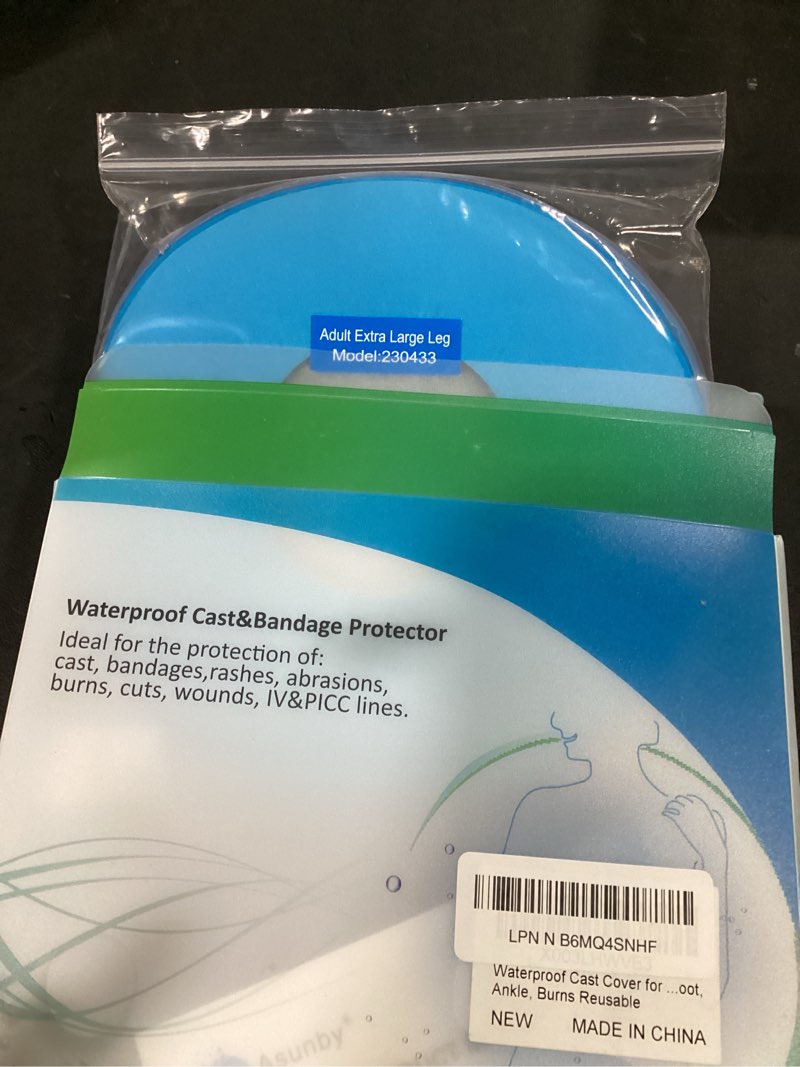 Condition photo showing New/Like New for asunby waterproof cast covers for shower leg adult full long leg protection to wounds, keeps cast and bandage dry bath,watertight cast bag showering for surgery foot, ankle, knee burns reusable full leg-extra wide
