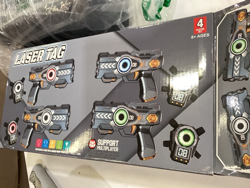 Condition photo showing Good Condition for laser tag guns set of 4, laser tag game for kids led score display vests gifts for kids 8 9 10 11 12+ year old boys girls teens adults, birthday gift cool outdoor indoor toys for boy girl ages 8+