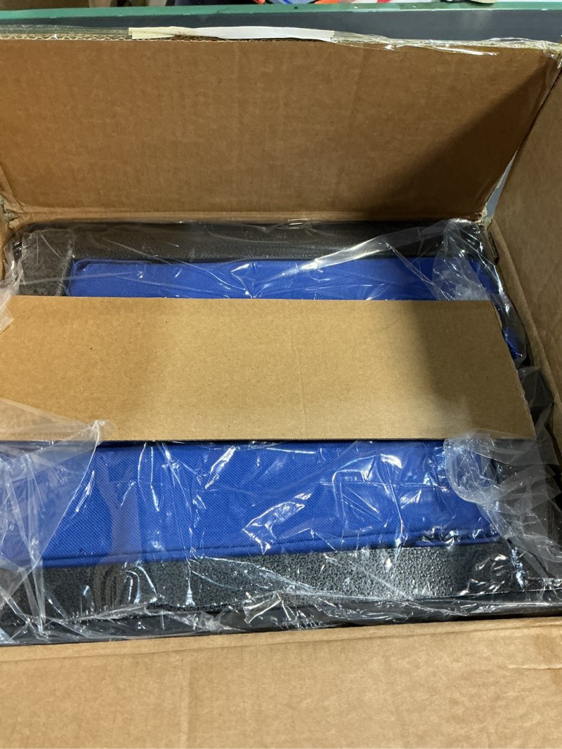 Condition photo showing New/Like New for sport beats stadium seats with back support bleacher chairs with back and cushion thick padded bleacher seats includes shoulder strap blue 2pcs regular - 17" w x 12" d x 16.5" h regular - 17"w x 12"d x 16.5"h blue 2