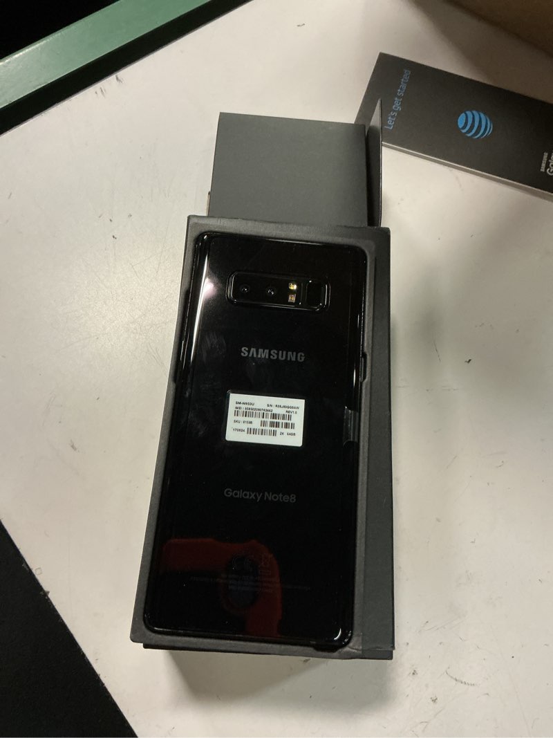 Condition photo showing Good Condition for samsung galaxy note 8 sm-n950u 64gb midnight black at&t ***working condition verified. no network or connectivity tests were performed. bidder be advised ***