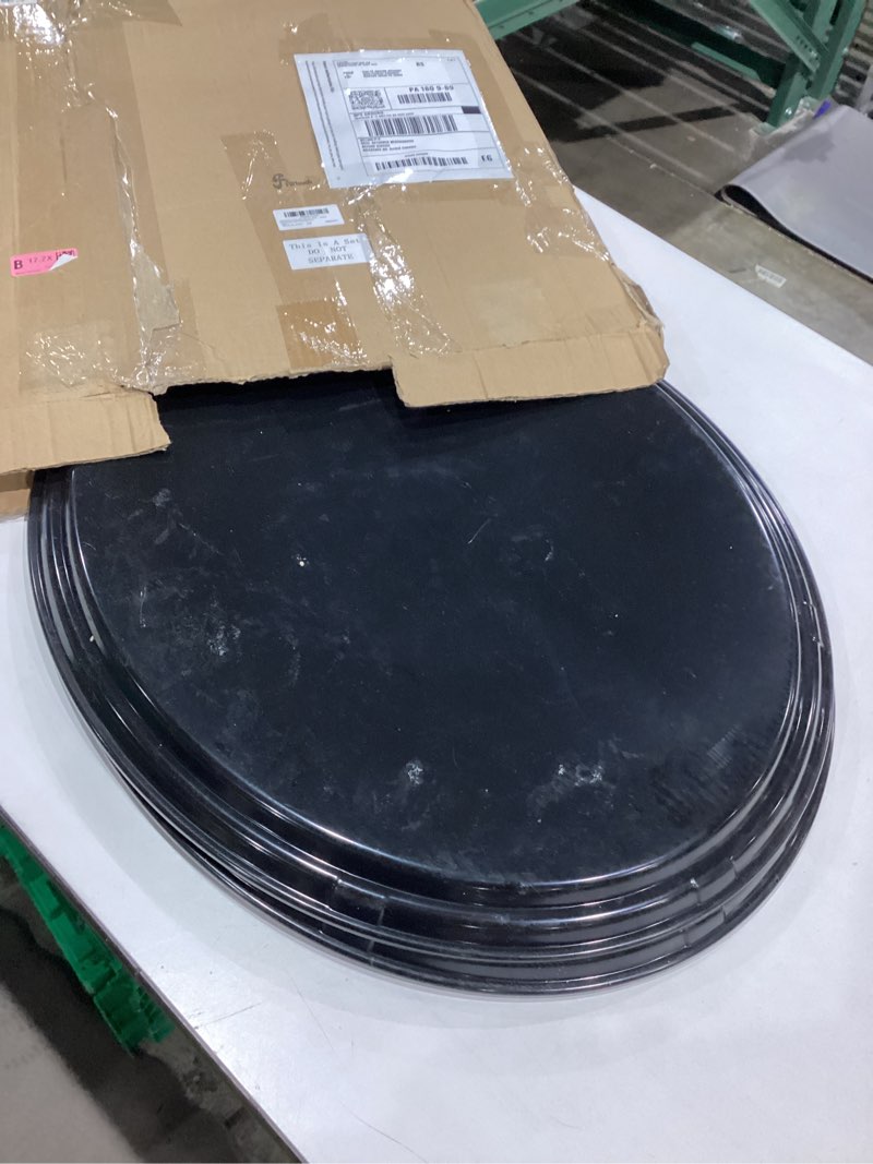 Condition photo showing As Is for 2 Pcs 25 x 20 Inch Restaurant Serving Trays Black PP Plastic Non Slip Tray Rubber Lined Large Oval Tray for Kitchen Dining Room Cafeterias Fast Food Service 2 25 x 20 Inch