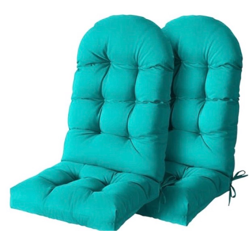 geelin 4 cs outdoor patio chair cushion thick high back adirondack chair cushion tufted weather & fade resistant anti-slip outside rocking chairs pads with ties, 44 x 19 x 4 inch