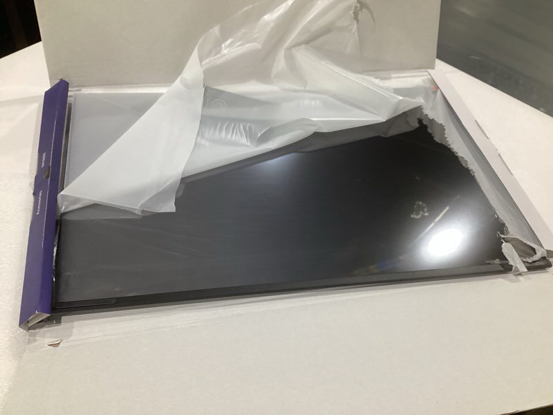 Condition photo showing As Is for hanging 24 inch computer privacy screen filter, hanging computer screen privacy cover, compatible with, 24 inch 16:9 widescreen monitors, protect eyes from glare and blue light 24 in hanging computer privacy screen